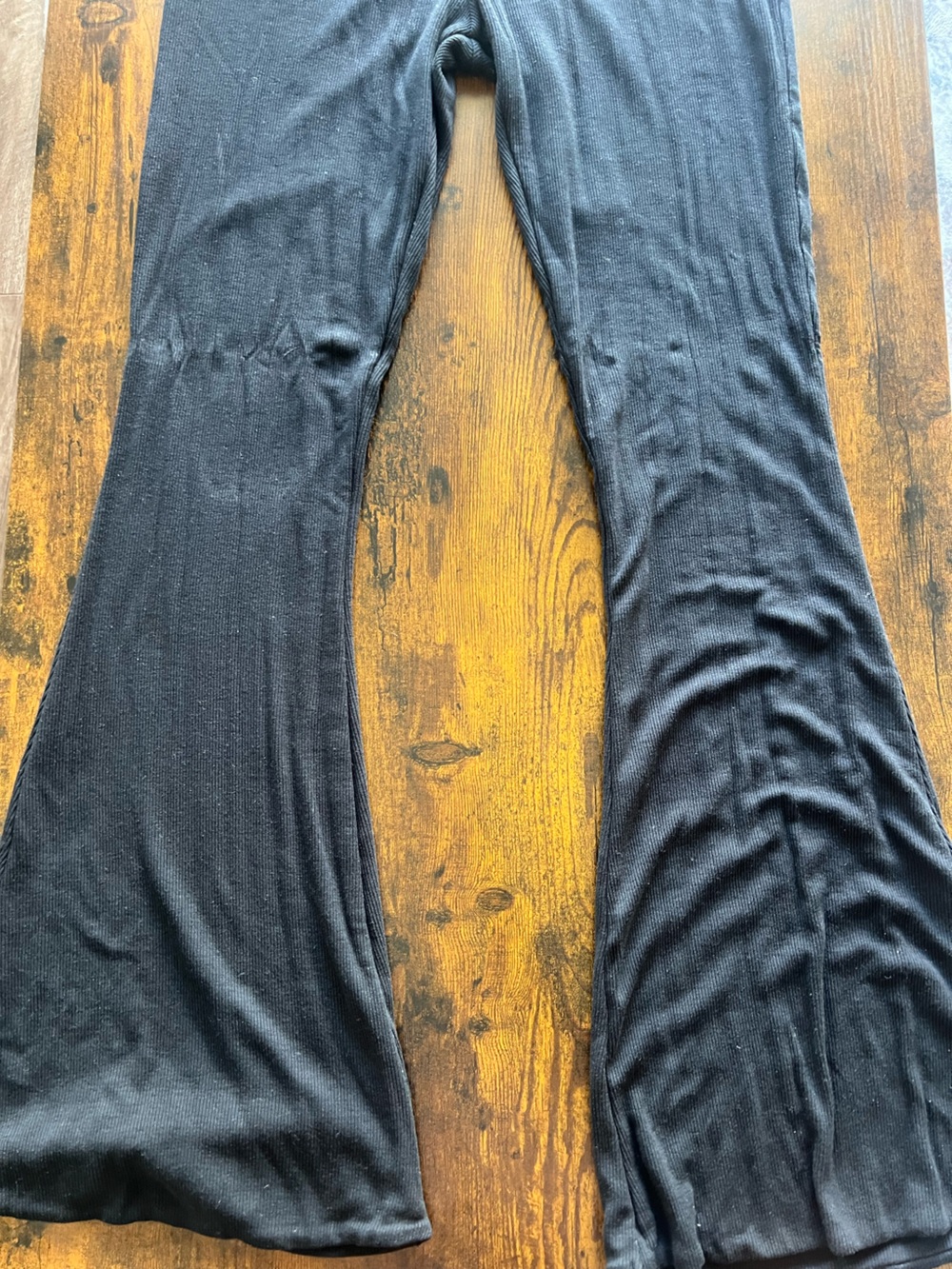 Oh Polly Black Fold-Over Waist Bootleg Pants - Picture 2 of 3